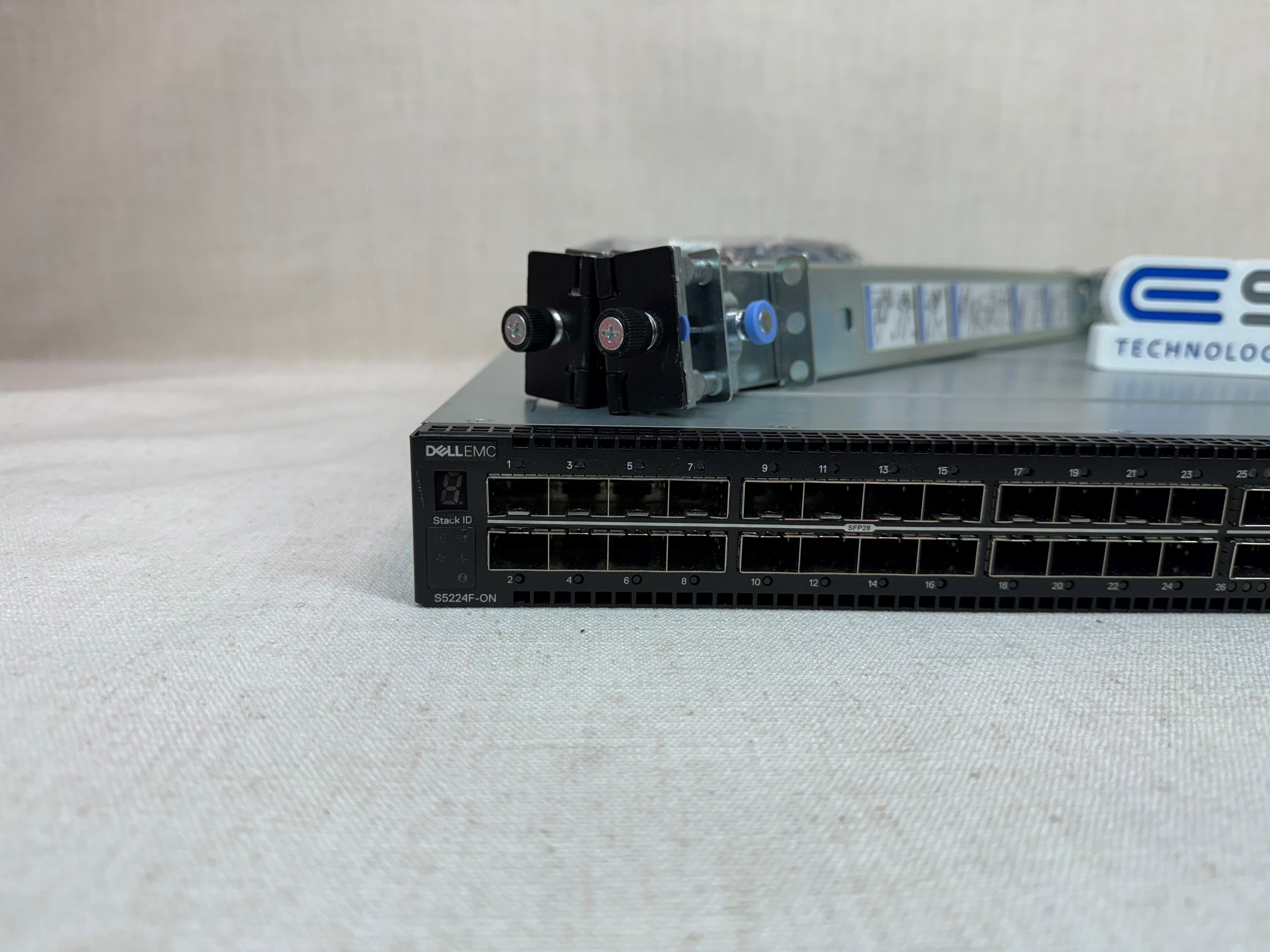 Dell S5224F-ON 24 Port SFP28, 4x QSFP28 Switch, 2x PSU, 4x Reverse Air Fan, OS10