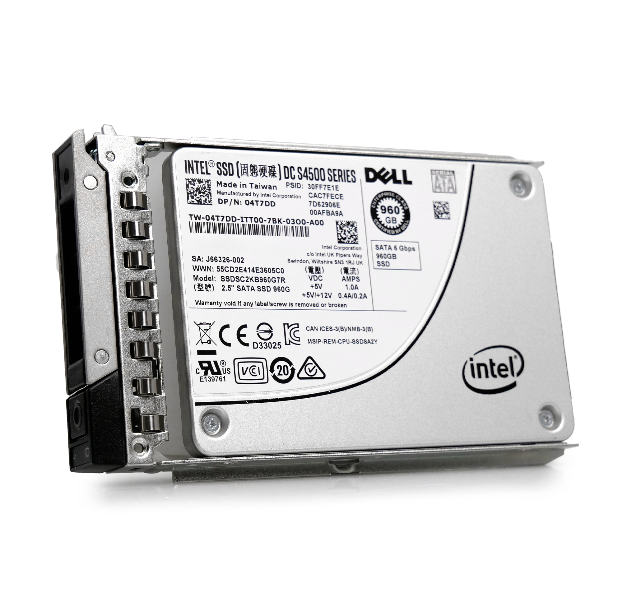 Dell G14 SSDSC2KB960G7R 04T7DD 960GB 1 DWPD SATA 6Gb/s 3D TLC 2.5in Refurbished SSD