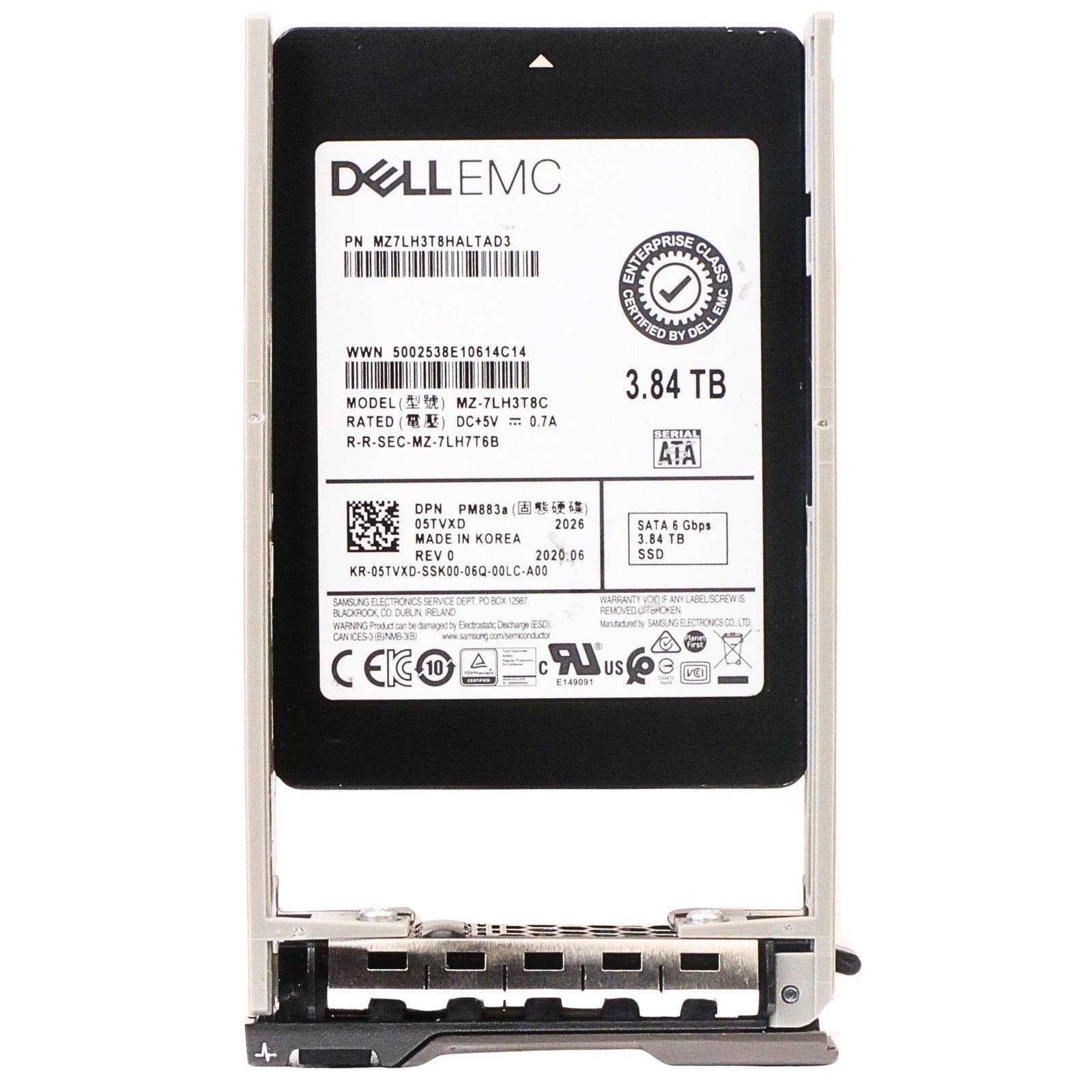 Dell G13 400-AWGV 3.84TB 1 DWPD SATA 6Gb/s 3D TLC 2.5in Recertified SSD
