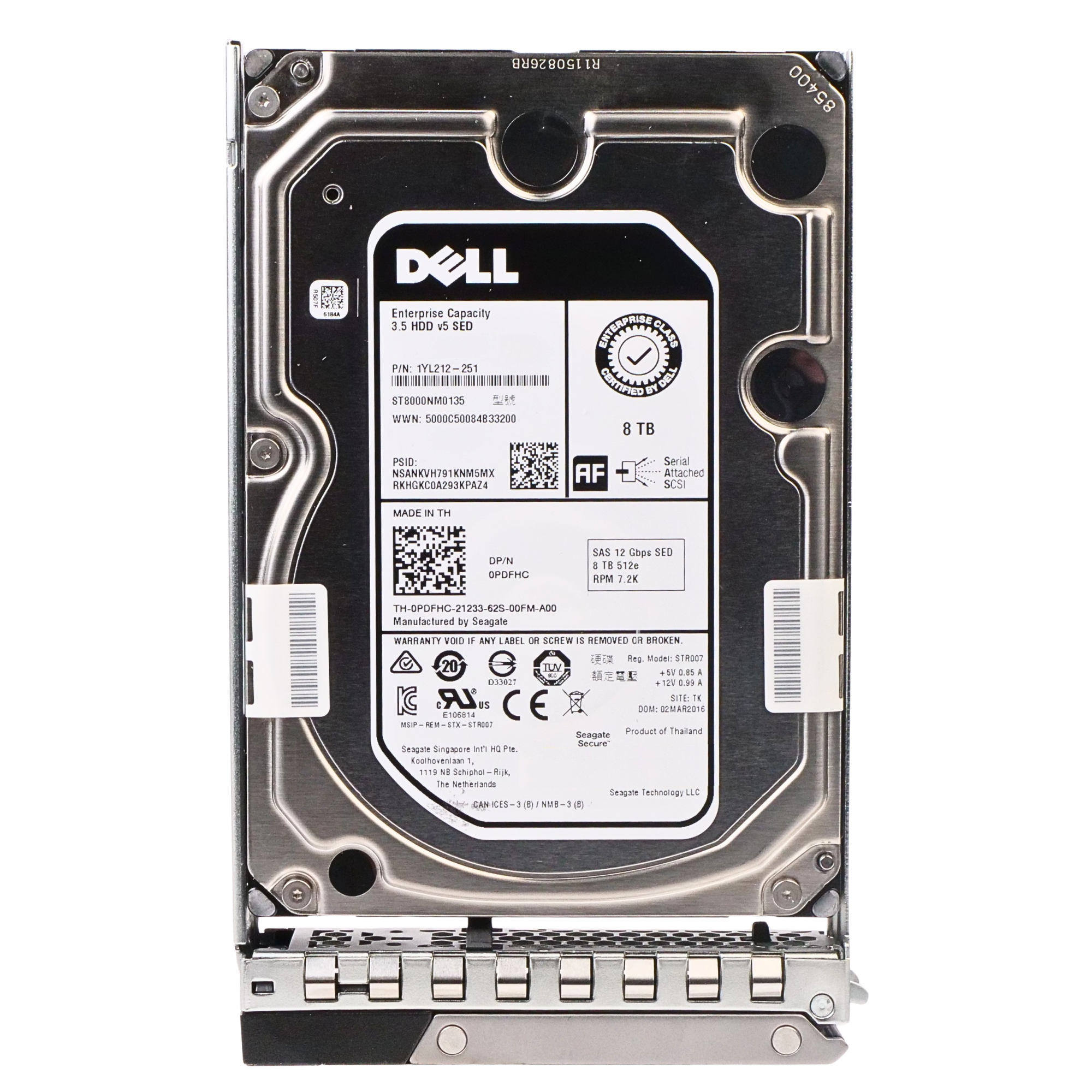 Dell G14 0PDFHC 8TB 7.2K RPM SAS 12Gb/s 512e 256MB 3.5in Refurbished HDD