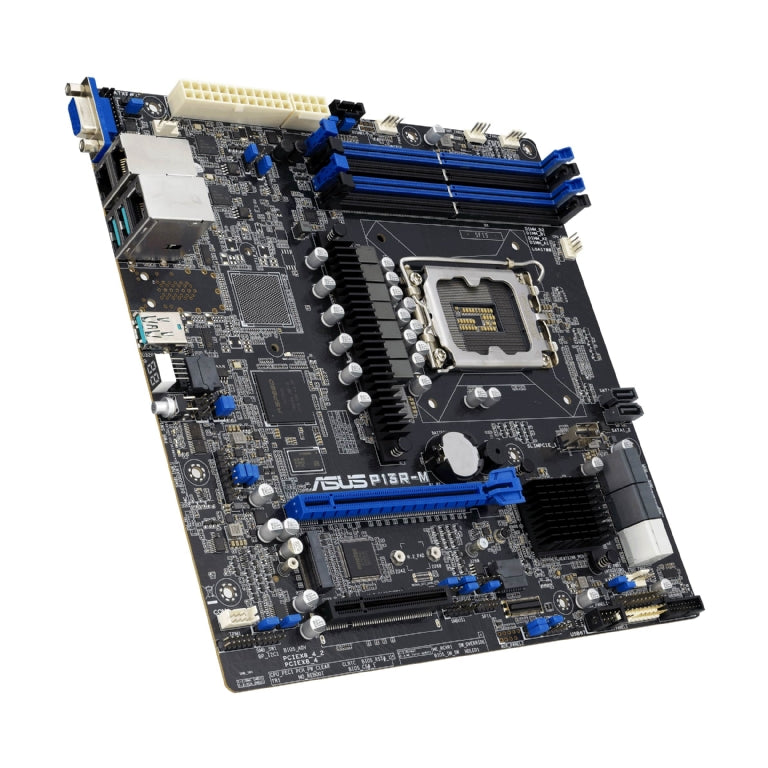 ASUS P13R-M Server Motherboard. Xeon E-2400 Support. Dual Gigabit LAN Onboard. VGA Video Onboard. Integrated IPMI Remote KVM. Includes ASMB11 Module