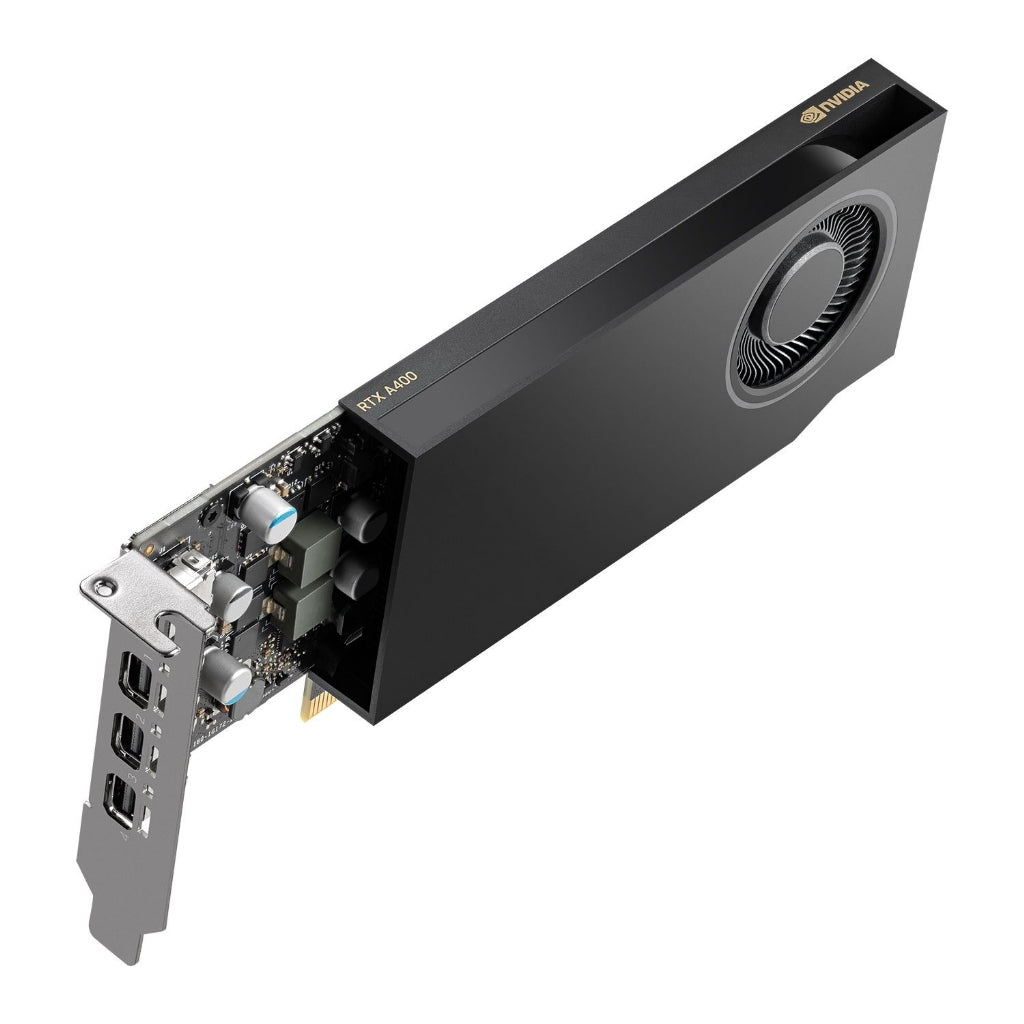 PNY RTXA400 Professional Graphics Card, 4GB DDR6, 4 miniDP 1.4, 768 CUDA Cores, Low Profile (Bracket Included, OEM (Brown Box