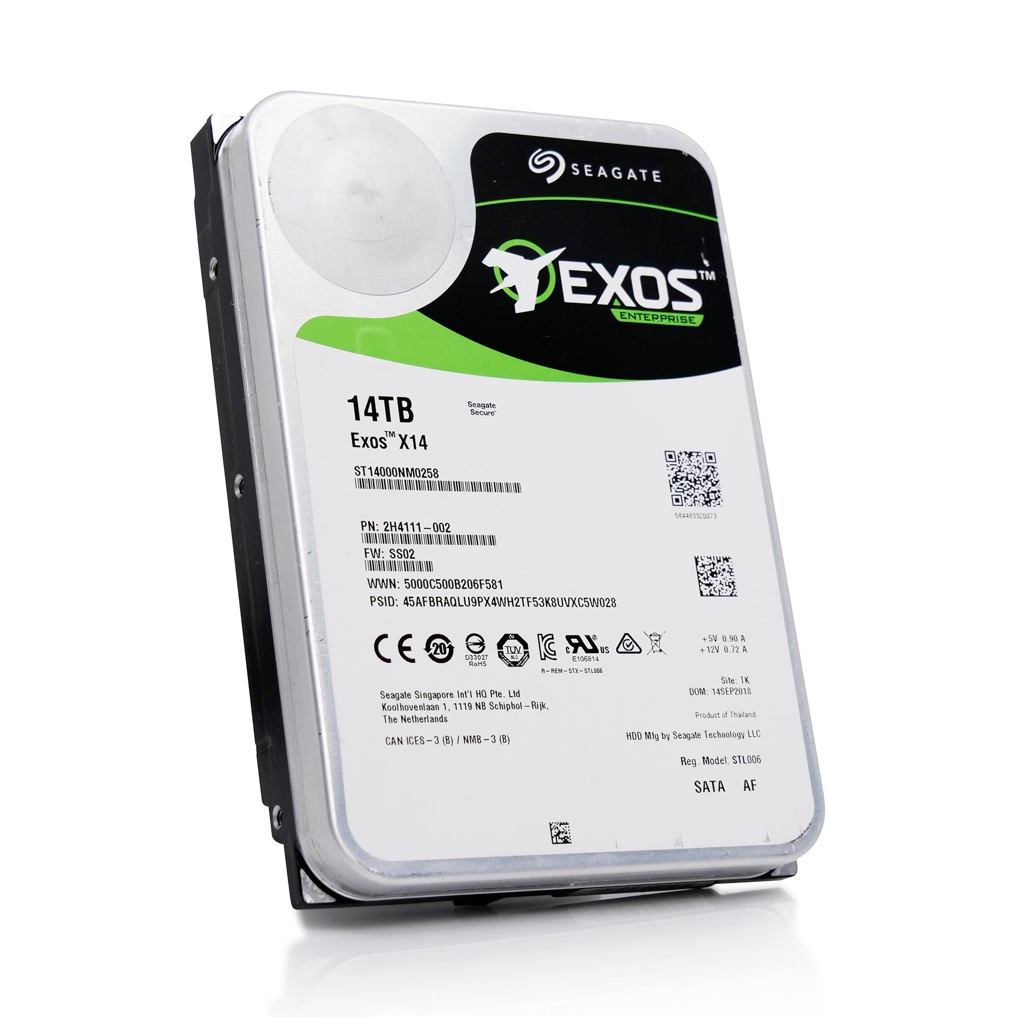 Seagate Exos X14 ST14000NM0258 14TB 7.2K RPM SATA 6Gb/s 512e 3.5in Refurbished HDD