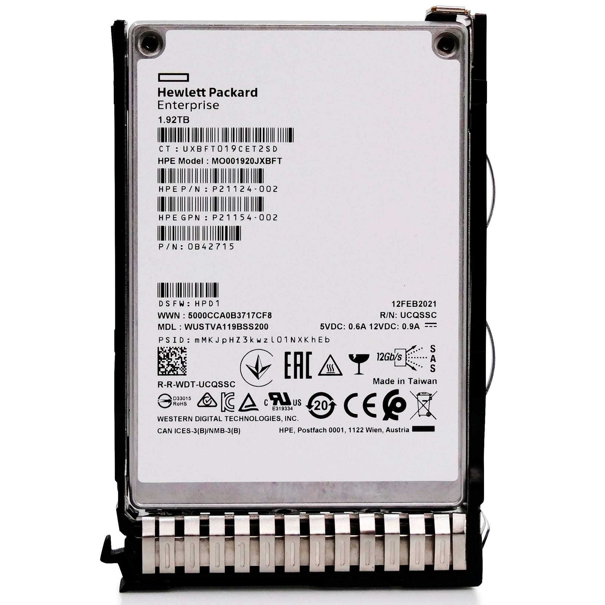 HP Generation 10 P21124-002 1.92TB 1 DWPD SAS 12Gb/s 3D TLC 2.5in Solid State Drive