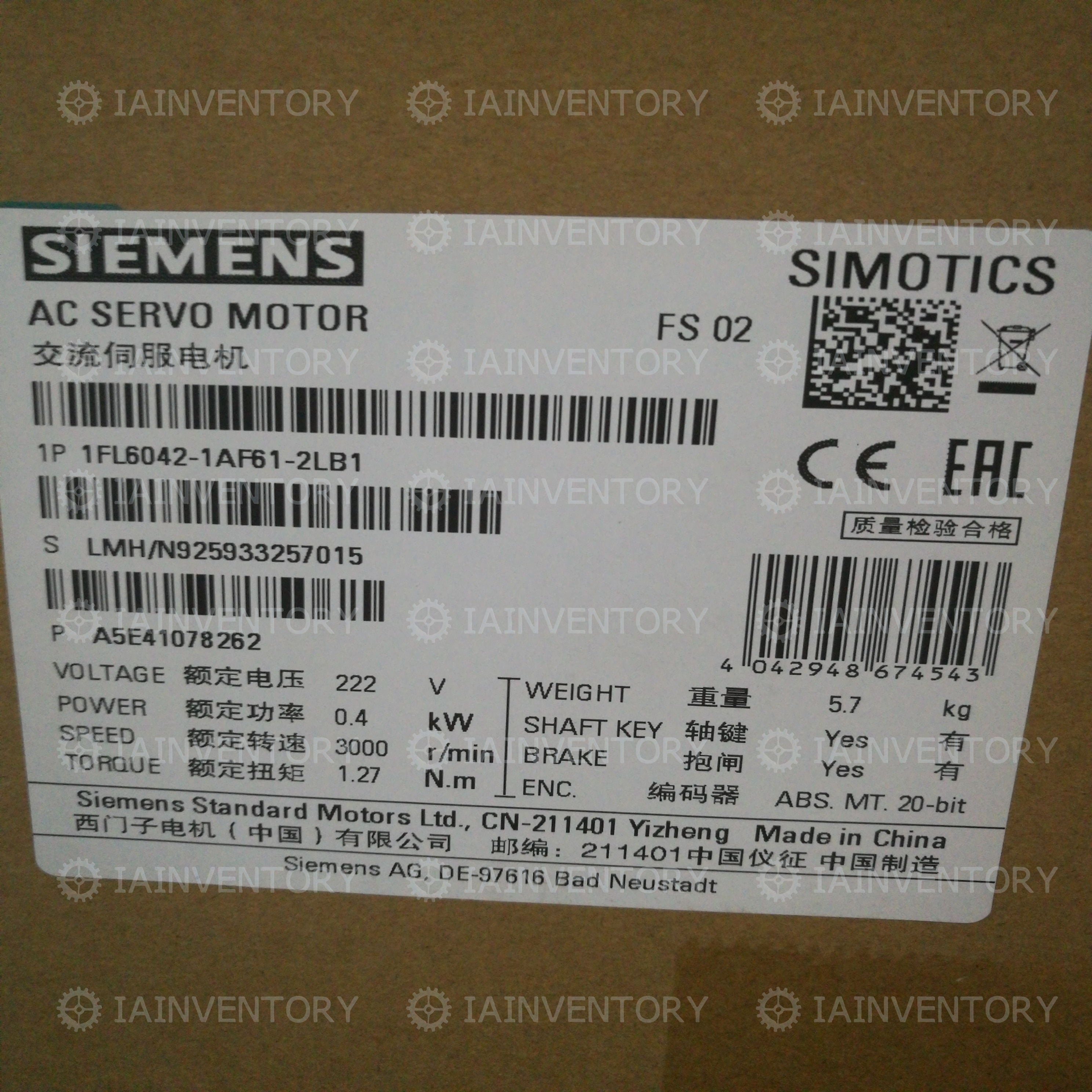 1FL6042-1AF61-2LB1 Siemens