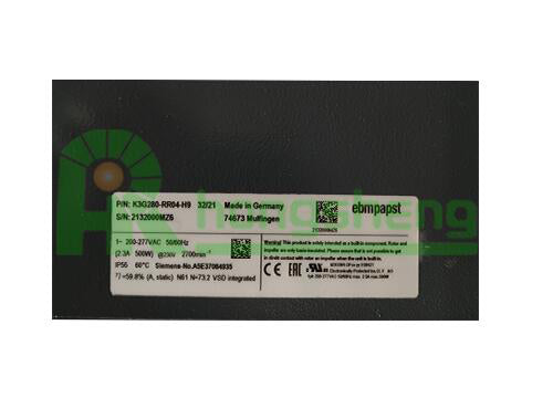 EBM-Papst K3G280-RR04-H9 Centrifugal Fan; 200-277VAC; 50/60Hz; 520W 2.3A - aloinfousa.com