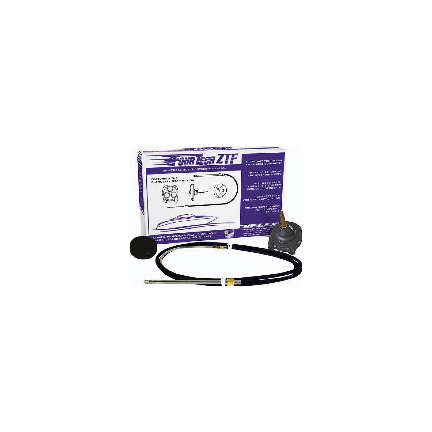 Uflex FOURTECHBLK15 ZTF Uflex ZTF Rotary Steering System, 15' Black Cable