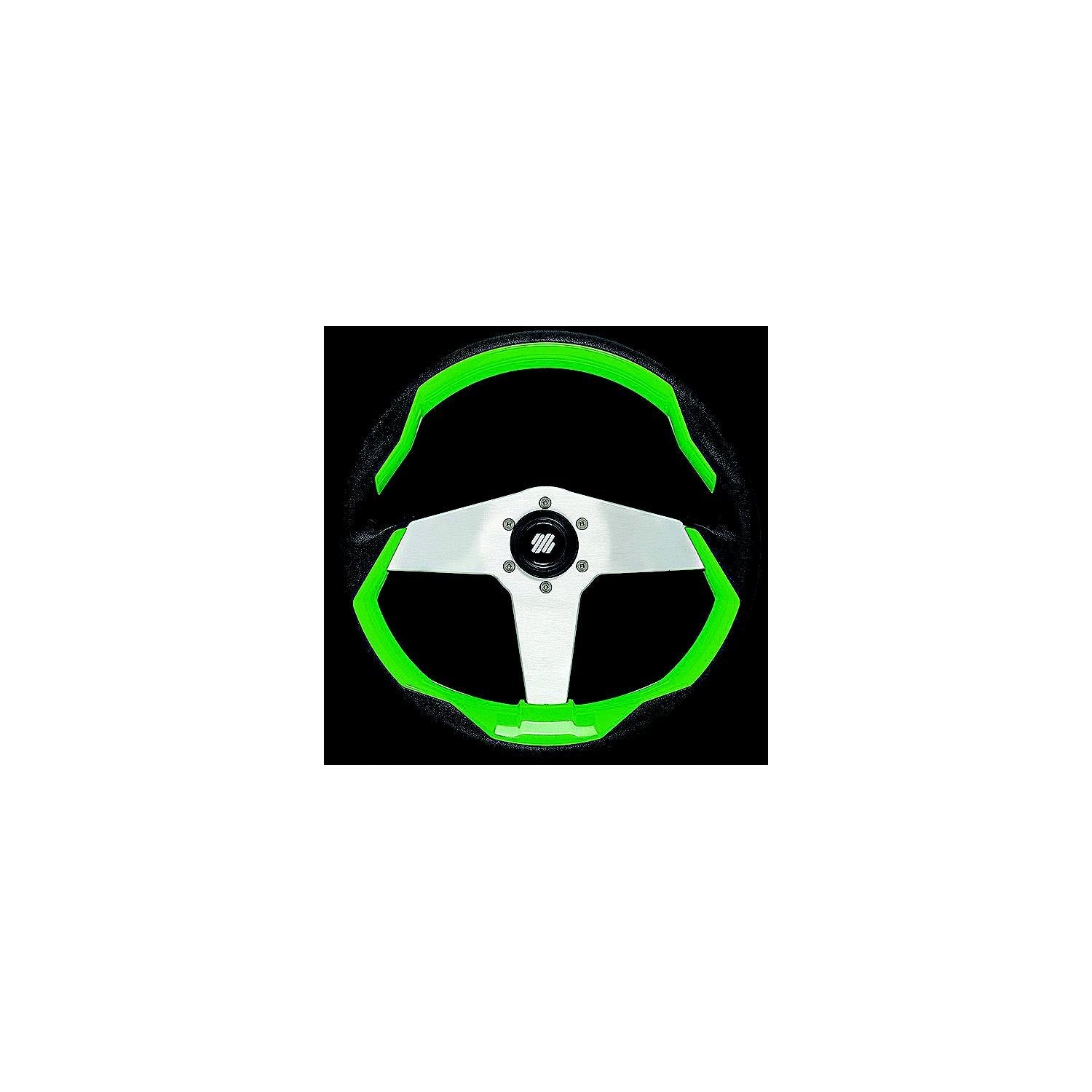 Uflex GRIMANI G/S Uflex Steering Wheel, Green w/Silver Spokes