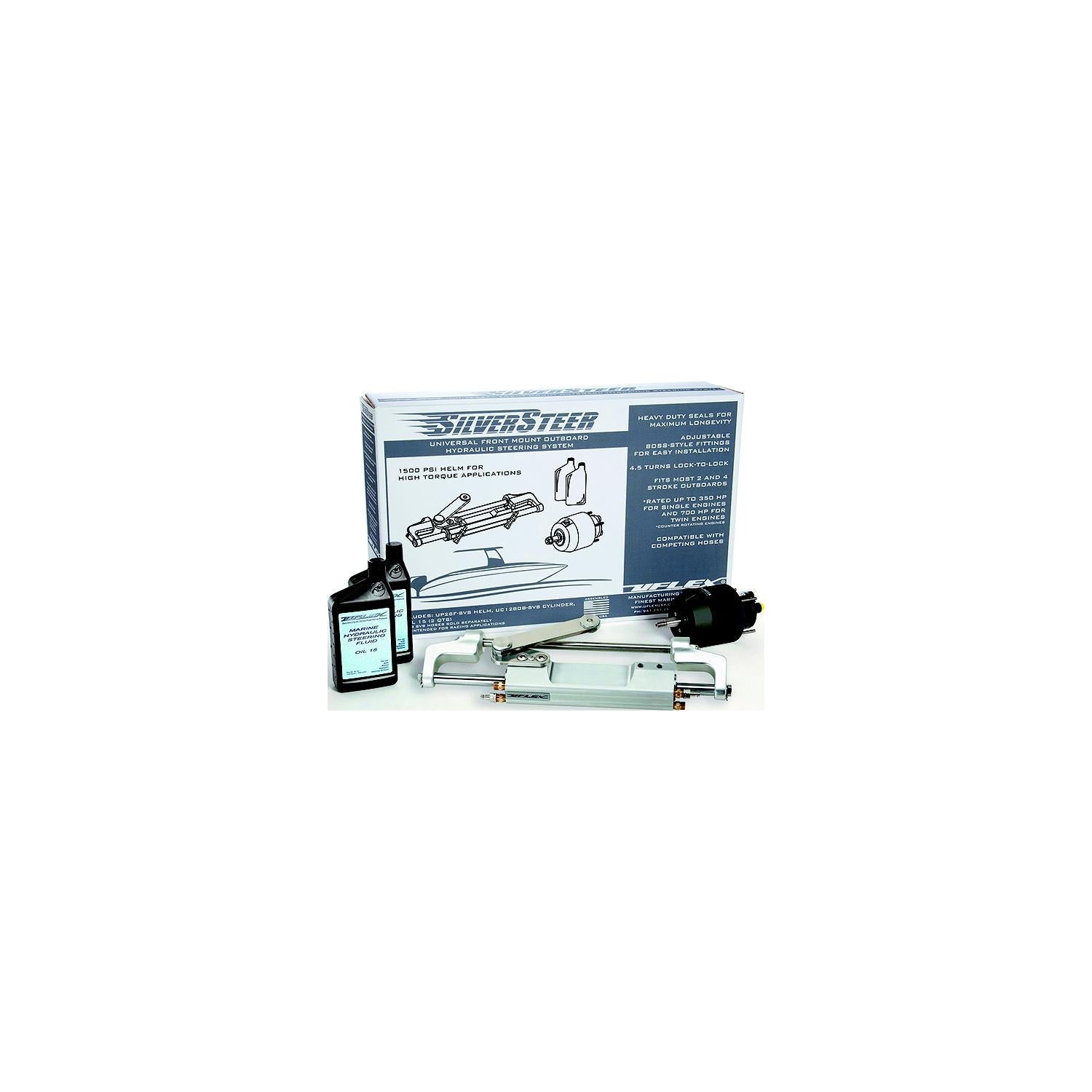 Uflex USA SILVERSTEERXP1T Uflex SILVERSTEERXP1T Uflex Universal Front Mount, Outboard Hydralic Steering System