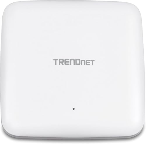TRENDnet AX1800 Dual Band WiFi 6 PoE+ Access Point, TEW-921DAP, 1201Mbps (5GHz + 567Mbps (2.4Ghz, NDAA & TAA Compliant, MU-MIMO, Client Bridge, Supports up to WPA3 Encryption, White