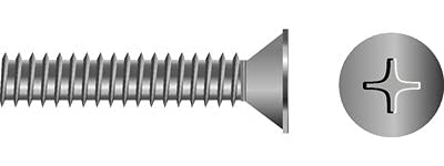 Seachoice SC3694 Phillips Machine Screw Flat Head, 3/8"-16 x 2"