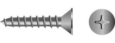 Seachoice SC0643 Phillips Tapping Screws Flat Head, #12 x 3/4"