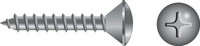 Seachoice SC0574 Phillips Tapping Screws Oval Head, #4 x 1"