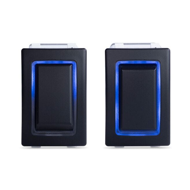 Sierra RK40640B Rocker Switch w/Halo LED Light, ON OFF ON, SPST, Blue