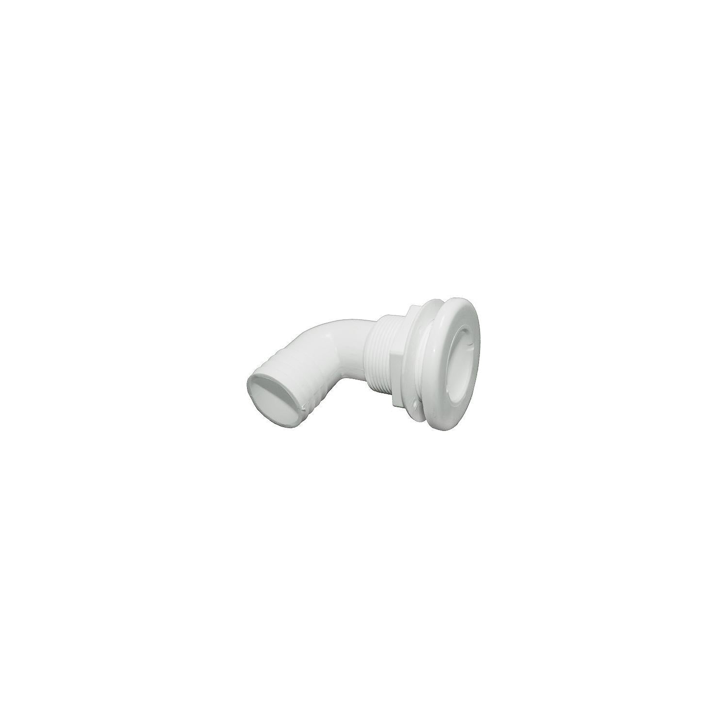 TH Marine TH-1592-DP Thru Hull 1-1/2" 90D Hose White