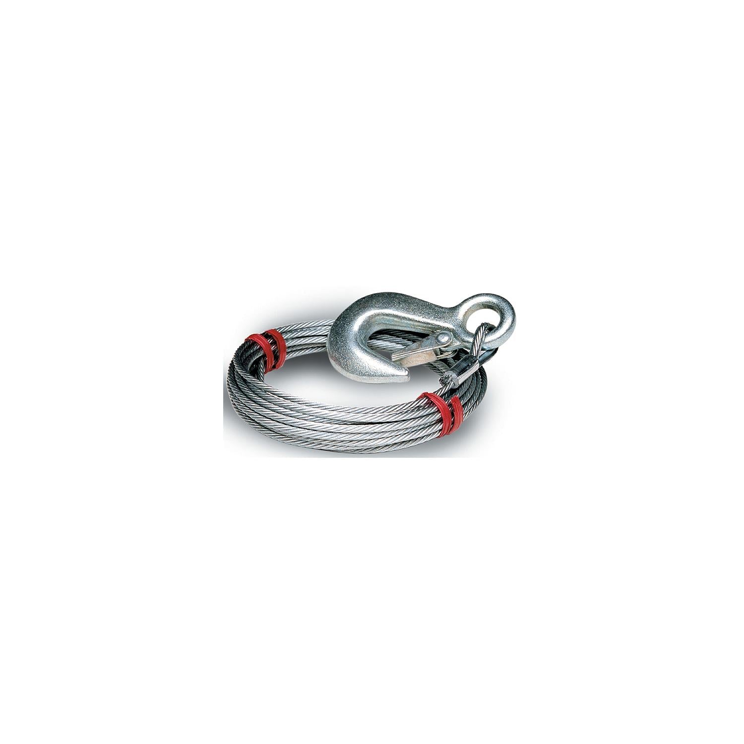 Tie Down Engineering 59380 Galvanized Steel 7 x 19 Winch Cable w/ Galvanized, Latch Hook