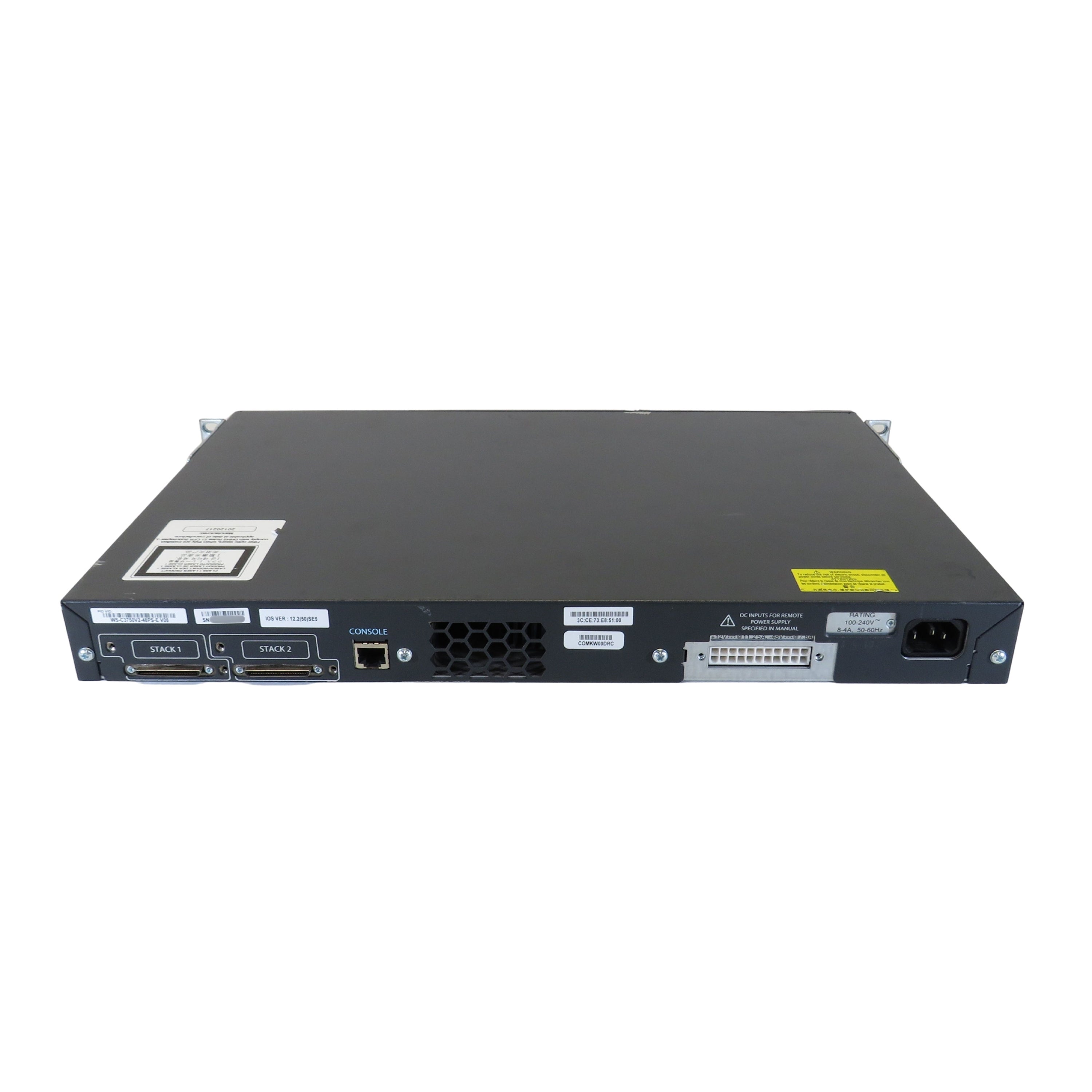 Cisco WS-C3750V2-48PS-E Catalyst 3750V2 48 10/100 PoE + 4 SFP Switch (Refurbished)