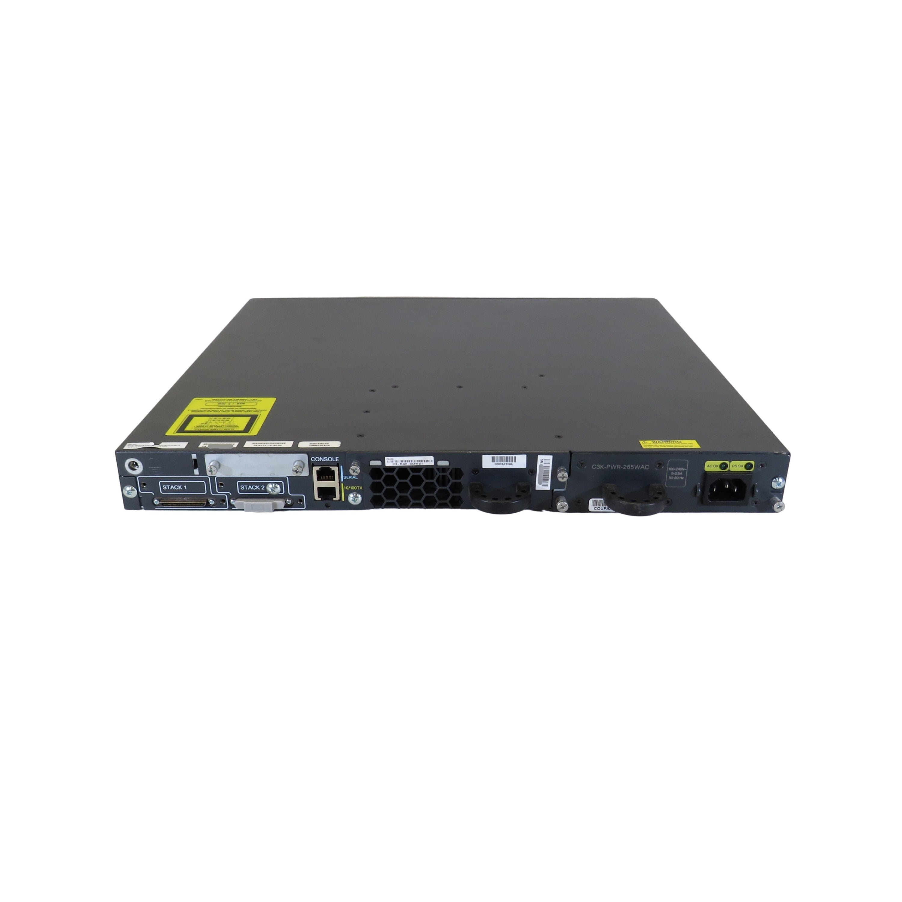 Cisco WS-C3750E-24TD-E Catalyst 3750-E 24 Port GbE, 2 10GE(X2) 265W Switch (Refurbished)
