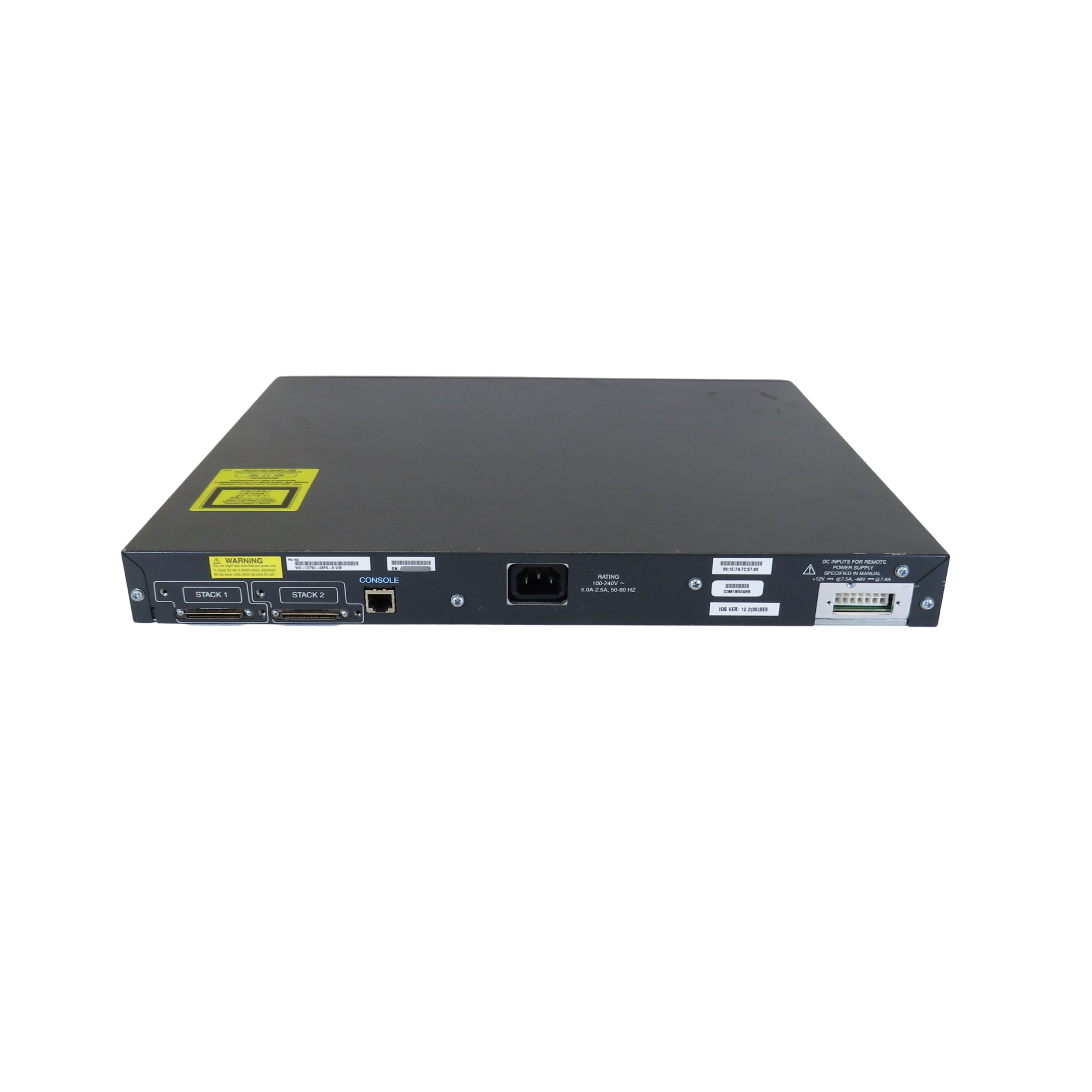 Cisco WS-C3750-48PS-S Catalyst 3750 48 Port 10/100 PoE + 4 SFP+ Switch (Refurbished)