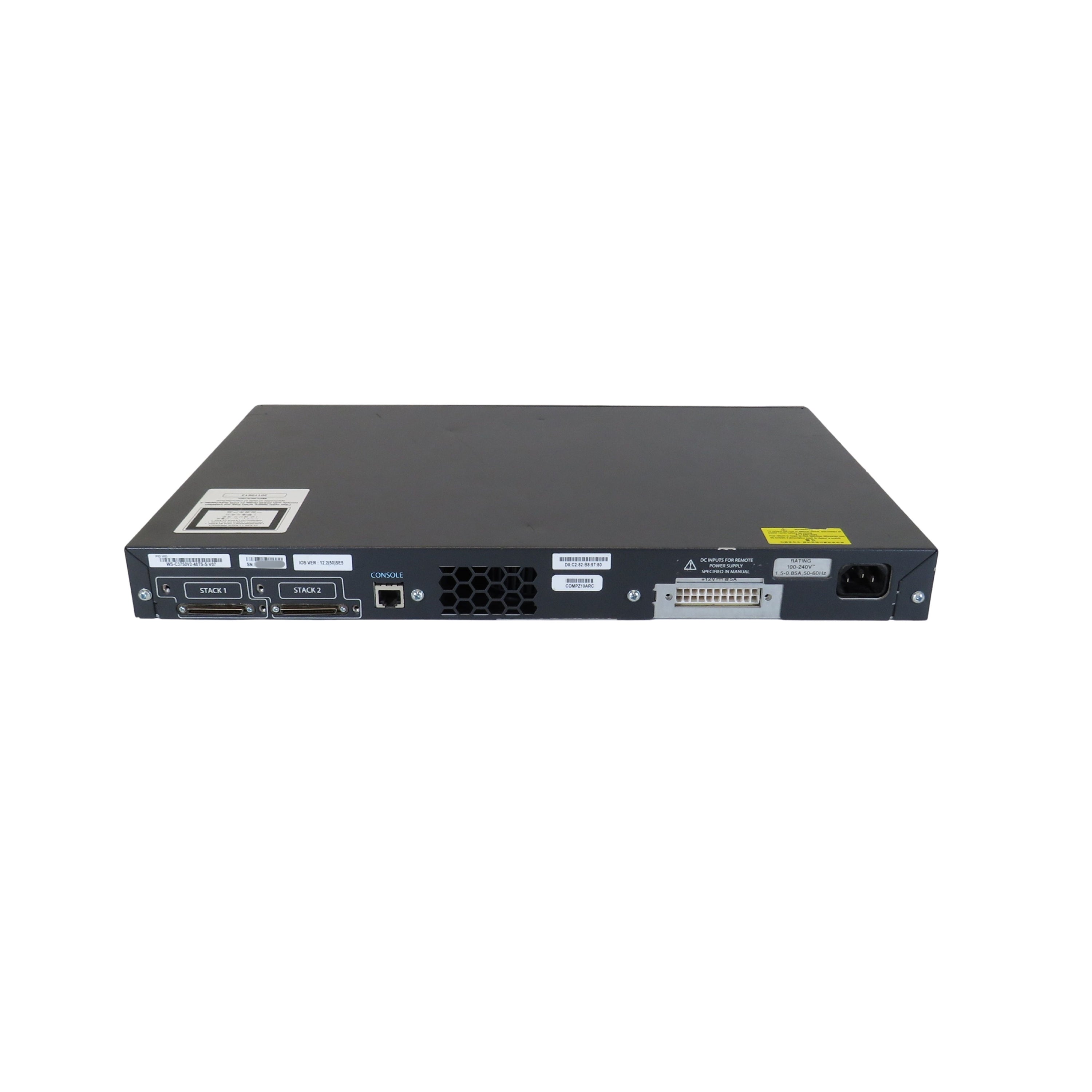 Cisco WS-C3750V2-48TS-S Catalyst 3750V2 48 10/100 + 4 SFP Switch (Refurbished)