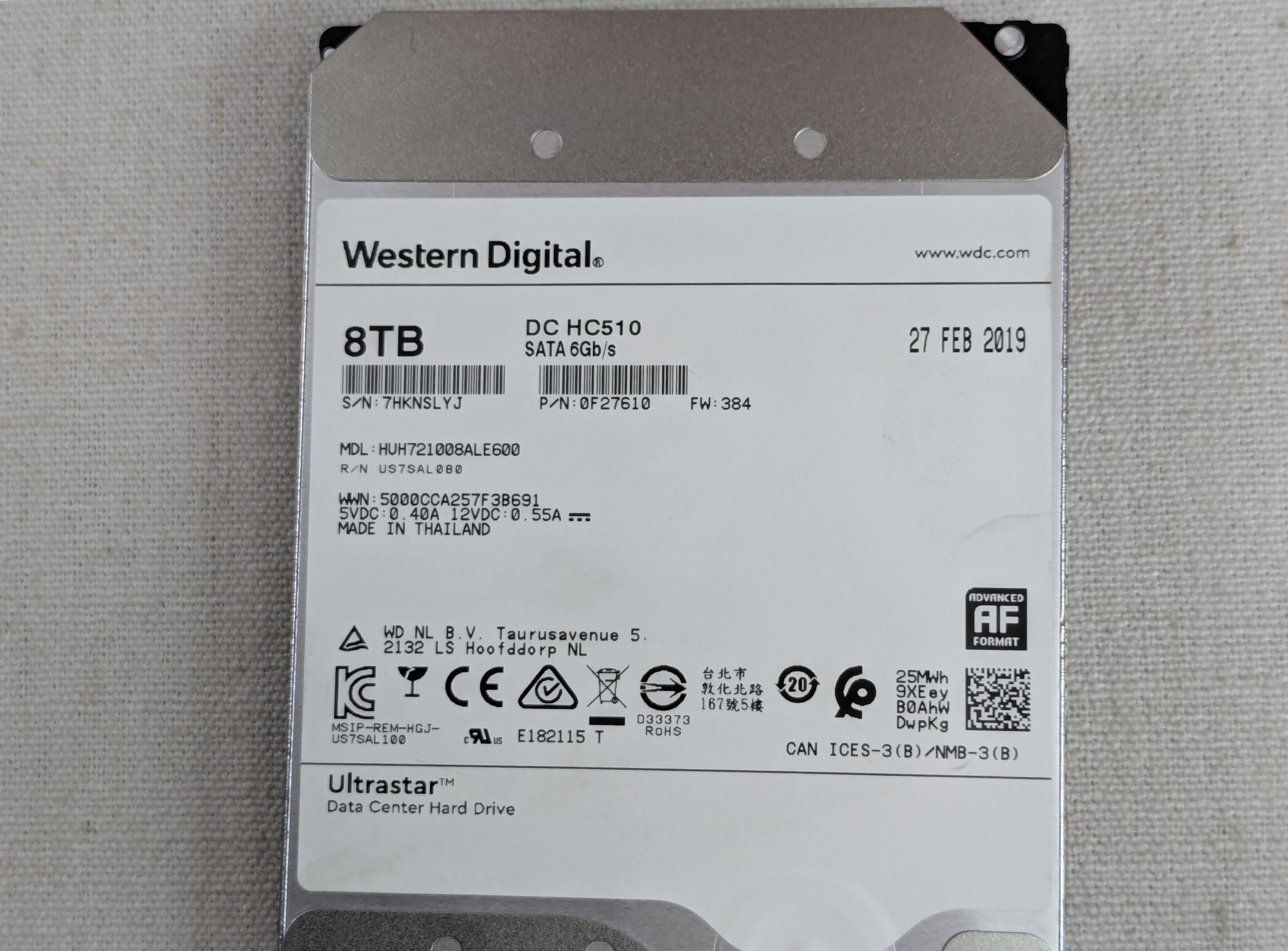 Western Digital HUH721008ALE600 C HC510 8TB 7.2k 6Gb/s 3.5" SATA Hard Drive
