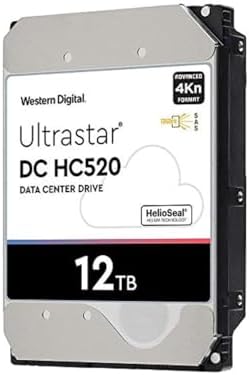 HGST WD Ultrastar DC HC520 HUH721212AL4200 12TB HDD 7200 RPM SAS 12Gb/s Interface 4Kn ISE 3.5-Inch Helium Data Center Enterprise Internal Hard Disk Drive, Model: 0F29560|B074JJ2LDH