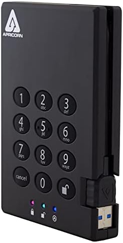 Apricorn 2TB Aegis Padlock USB 3.0 SSD 256-Bit Encrypted Portable Drive (A25-3PL256-S2000)|B01M67EDE6