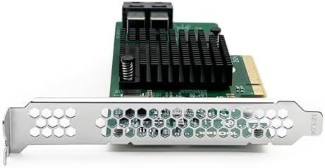 H!Fiber 12G Internal PCIe Controller Card, 8 Ports 12Gb/s SATA + SAS HBA Card, Broadcom's 3008 Chip, PCI Express 3.0 X8, 2X Mini SAS SFF-8643 Ports, Same as 9300-8I with Low Profile Bracket|B0BTM28KFJ