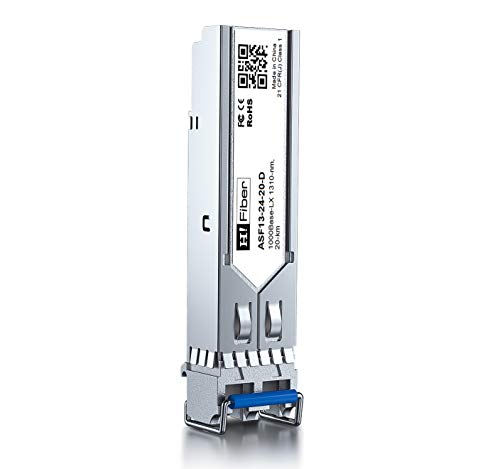 H!Fiber 1.25G Single Mode SFP LC Module, 1000Base-LX/LH Fiber Transceiver for Cisco GLC-LH-SMD, Meraki, Ubiquit UniFi, TP-Link, Fortinet, Intel, Netgear, Mikrotik and More (SMF,1310nm,20km,DDM) 2 Pack|B07B4B33N6