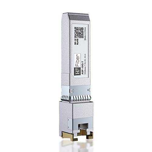 H!Fiber 10Gb SFP+ RJ45 Transceiver, 10Gbase-T SFP+ Ethernet Module Support 10G/5G/2.5G/1.25G, Compatible with Cisco SFP-10G-T-S, Ubiquiti UF-RJ45-10G, UniFi, Meraki,MikroTik,Supermicro and More, 30m|B06XQBFHNL