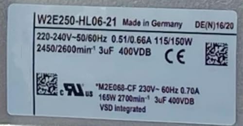W2E250-HL06-21 Fan 28CM for 220/240V 0.51/0.66A 115/150W 2450/2600RPM 28080 280X280X80MM Cooling Fan|B0DKFYYRM1