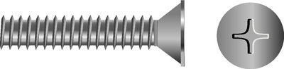 Seachoice SC0758 Phillips Machine Screw Flat Head, 8-32 x 1/2"