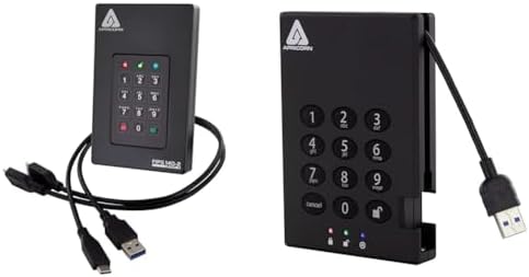 Apricorn 4TB Aegis Fortress L3 FIPS Level 3 USB 3.0 Hardware Encrypted Portable Drive Bundle with 2TB Aegis Padlock USB 3.0 256-Bit AES XTS Hardware Encrypted Portable External Hard Drive|B0D2CPWQL5