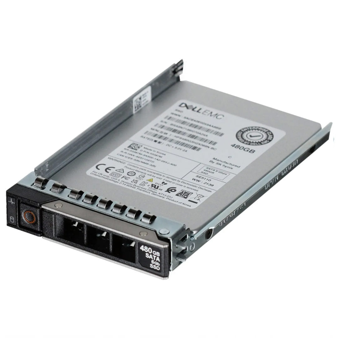 Dell 2.5" 480GB SATA 6Gbps RI 512e 1 DWPD SSD w/ 3.5" Hyb Car | 3397M