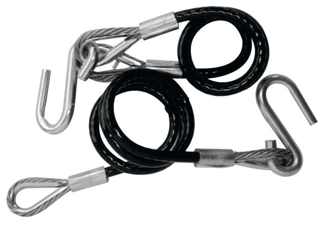 Tie Down Engineering 59541 36" Black Vinyl Jacketed Hitch Cables w/ "S" Hooks, Sold as Pair