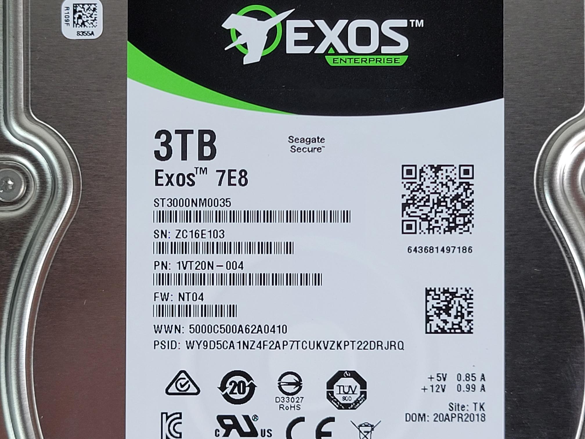 Seagate ST3000NM0035 3TB 7.2k 12Gb/s 3.5” SAS Hard Drive SED