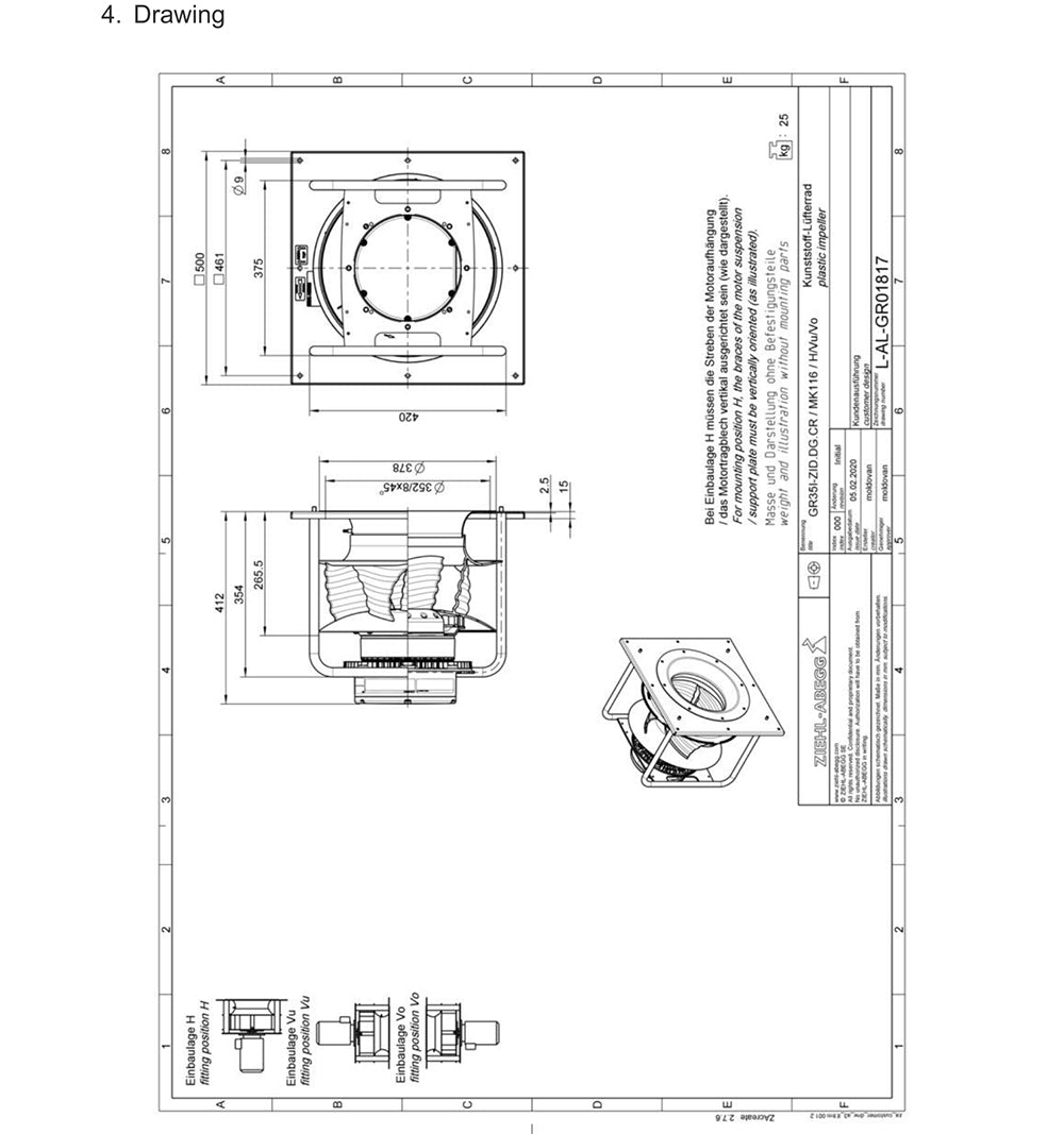 GR35I-ZID.DC.CR 116893/A01 ZIEHL-ABEGG Centrifugal Fan - aloinfousa.com
