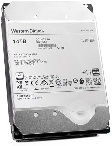Western Digital Ultrastar DC HC530 WUH721414AL4204 0F31002 14TB SAS 12Gb/s 4Kn 3.5in Enterprise Hard Drive (Renewed