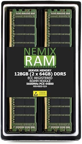 NEMIX RAM 256GB (1X256GB DDR5 5600MHZ PC5-44800 CL46 8Rx4 1.1V 288-PIN ECC RDIMM Registered Server Memory Compatible with Dell PowerEdge R760 Rack Server