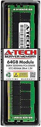 A-Tech 64GB Kit (2x32GB DDR4 2666MHz PC4-21300 ECC RDIMM 2Rx4 Dual Rank 1.2V ECC Registered DIMM 288-Pin Server & Workstation RAM Memory Upgrade Modules (A-Tech Enterprise Series