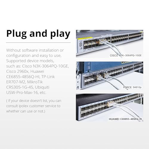 ipolex SFP+ 10GBase LR Singlemode Module, 10G SFP LC 1310nm Fiber Optic Transceiver for Cisco SFP-10G-LR, Ubiquiti UniFi UF-SM-10G, Meraki MA-SFP-10GB-LR, Netgear AXM762, Mikrotik and More, up to 10KM|B01EN33WYK