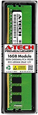 A-Tech 16GB RAM for Dell PowerEdge T130 | DDR4 2400MHz PC4-19200 ECC Unbuffered UDIMM 2Rx8 Server Memory Upgrade Module (Replacement for SNPCX1KMC/16G, SNPCX1KMDG/16G, A9755388, CX1KM, 0CX1KM V2