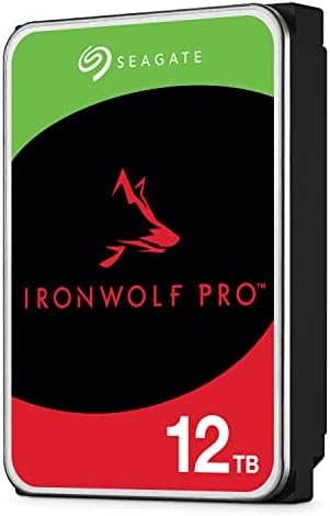 Seagate IronWolf Pro, 12 TB, Enterprise NAS Internal HDD –CMR 3.5 Inch, SATA 6 Gb/s, 7,200 RPM, 256 MB Cache for RAID Network Attached Storage (ST12000NT001