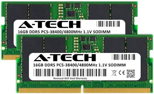 32GB DDR5 4800MHz PC5-38400 CL40 SODIMM 2Rx8 Dual Rank 1.1V Non-ECC Unbuffered SO-DIMM 262-Pin Laptop Computer RAM Memory Upgrade Module