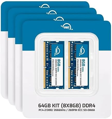 OWC 64GB (2x32GB) DDR4 2666MHz PC4-21300 CL19 2RX8 ECC Unbuffered SODIMM 1.2V 260-pin Memory RAM|B0CBTBR62J
