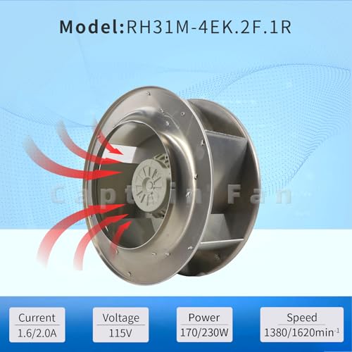 RH31M-4EK.2F.1R Ziehl-abegg Fan 115VAC 0.17KW 1.6A Centrifugal Fan for Inverter|B09LQMS3G5