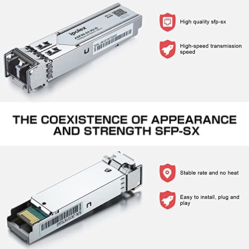 ipolex 1000Base-LX/LH SFP Transceiver, 1.25G SFP LC Fiber Module, Gigabit Single Mode Mini GBIC, 1310nm SMF, up to 20km, for Cisco GLC-LH-SMD, Ubiquiti UF-SM-1G, Meraki, TP-Link TL-SM311LS and More|B01EN33VN2