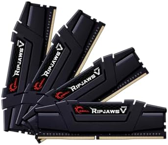 G.SKILL RipjawsV Series DDR4 RAM (XMP 32GB (2x16GB 3200MT/s CL16-18-18-38 1.35V Intel AMD Desktop Computer Memory U-DIMM - Black (F4-3200C16D-32GVK