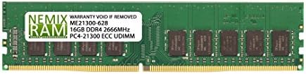 NEMIX RAM 16GB (1X16GB DDR4 2666MHZ PC4-21300 2Rx8 1.2V CL19 288-PIN ECC Unbuffered UDIMM Memory Compatible with Dell PowerEdge T130 SNPVDFYDC/16G AA335286