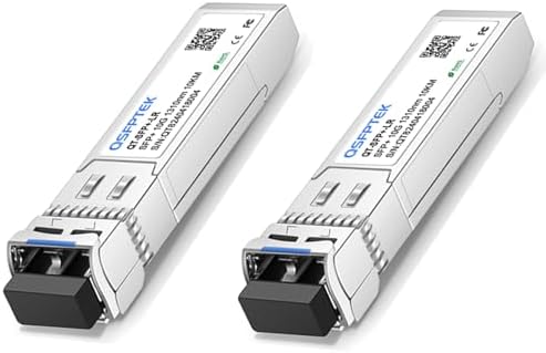 QSFPTEK 4Packs 10GBASE-LR Transceiver, 10G SFP+ Patch Module, 1310nm, 10km, DDM LC, 10Gbe Ethernet Mini-GBIC for Cisco SFP-10G-LR, Ubiquiti UF-SM-10G, Mikrotik, Netgear, Qnap NAS, D-Link|B08P4MFPD5